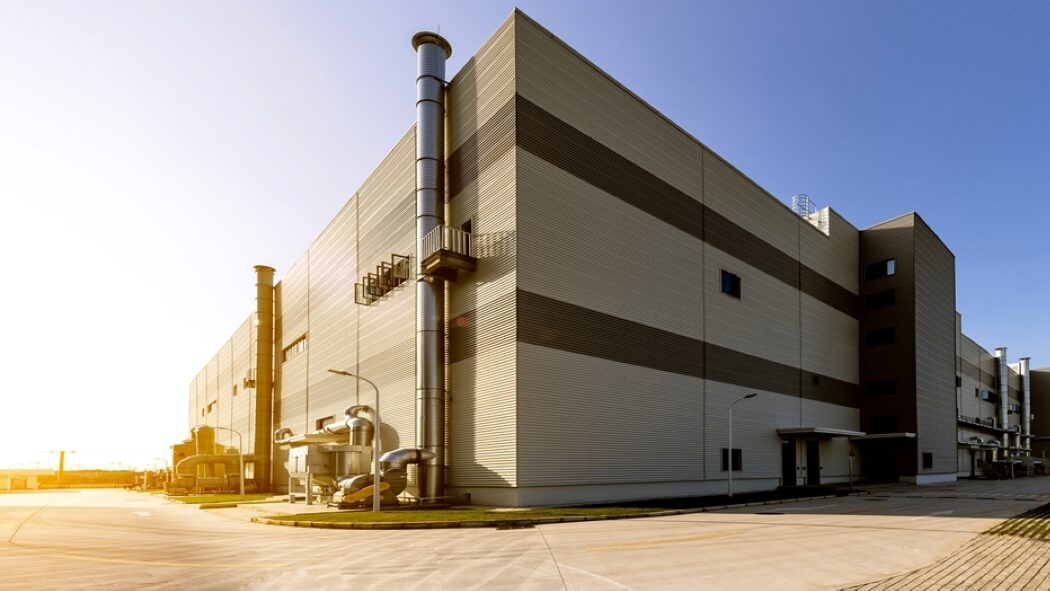 Large industrial factory building
