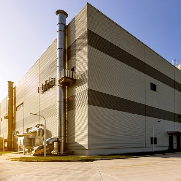 Large industrial factory building