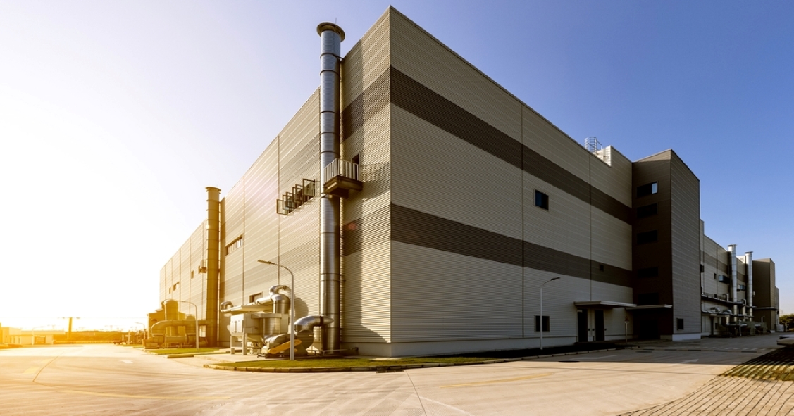 Large industrial factory building